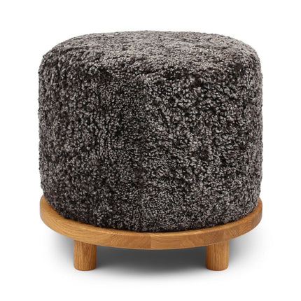 Simon pouf | Korthåret | D46xH42 cm Cappuccino