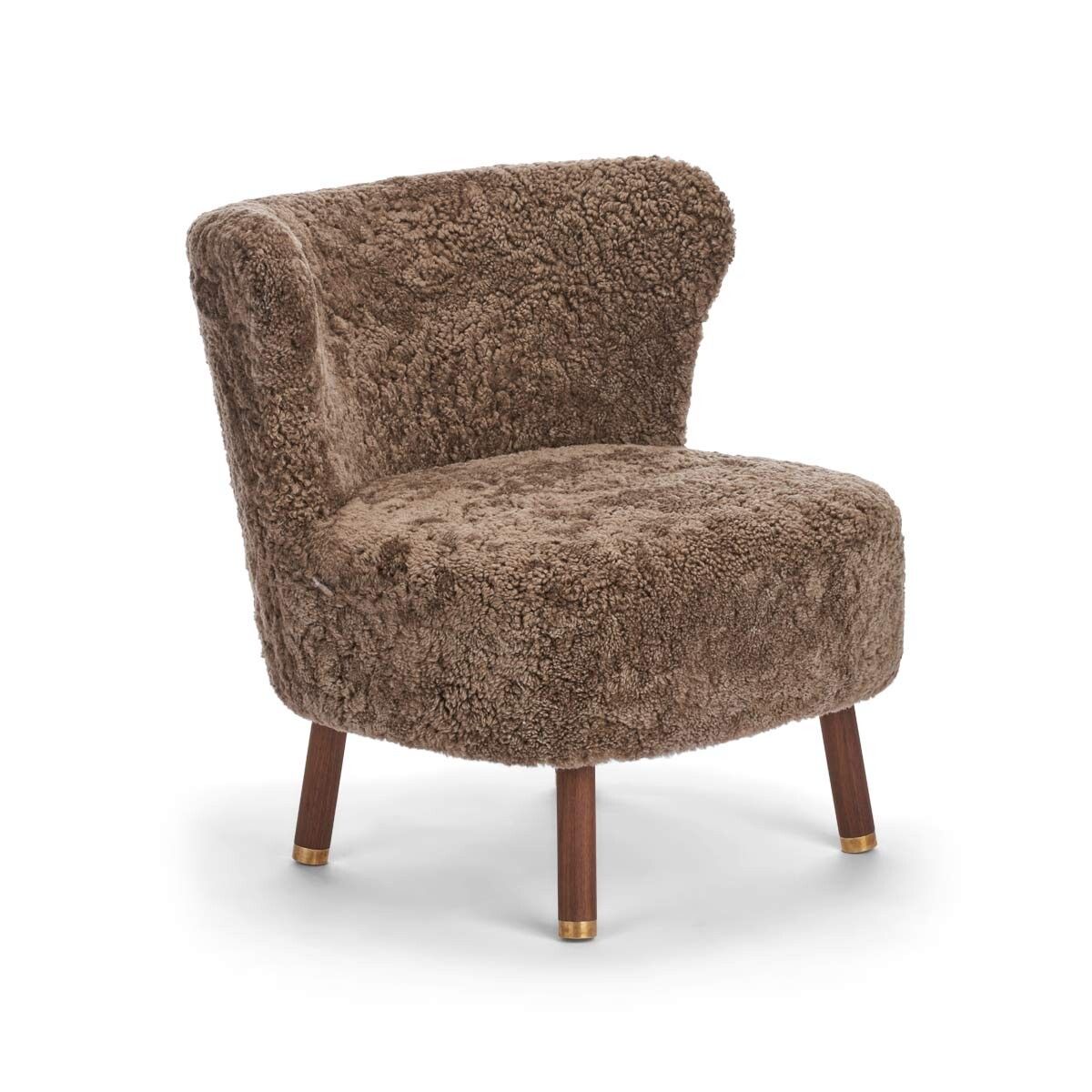 Emil Lounge Chair | Korthåret Lysebrun