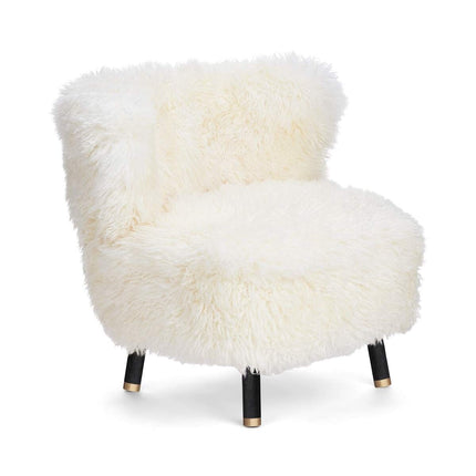 Emil Lounge Chair | Long Wool Snøhvit