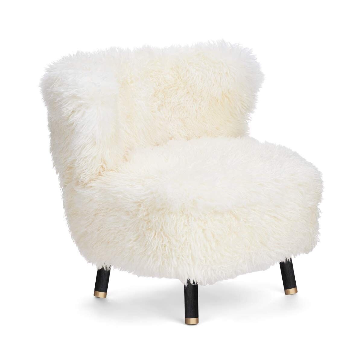 Emil Lounge Chair | Langhåret Hvit