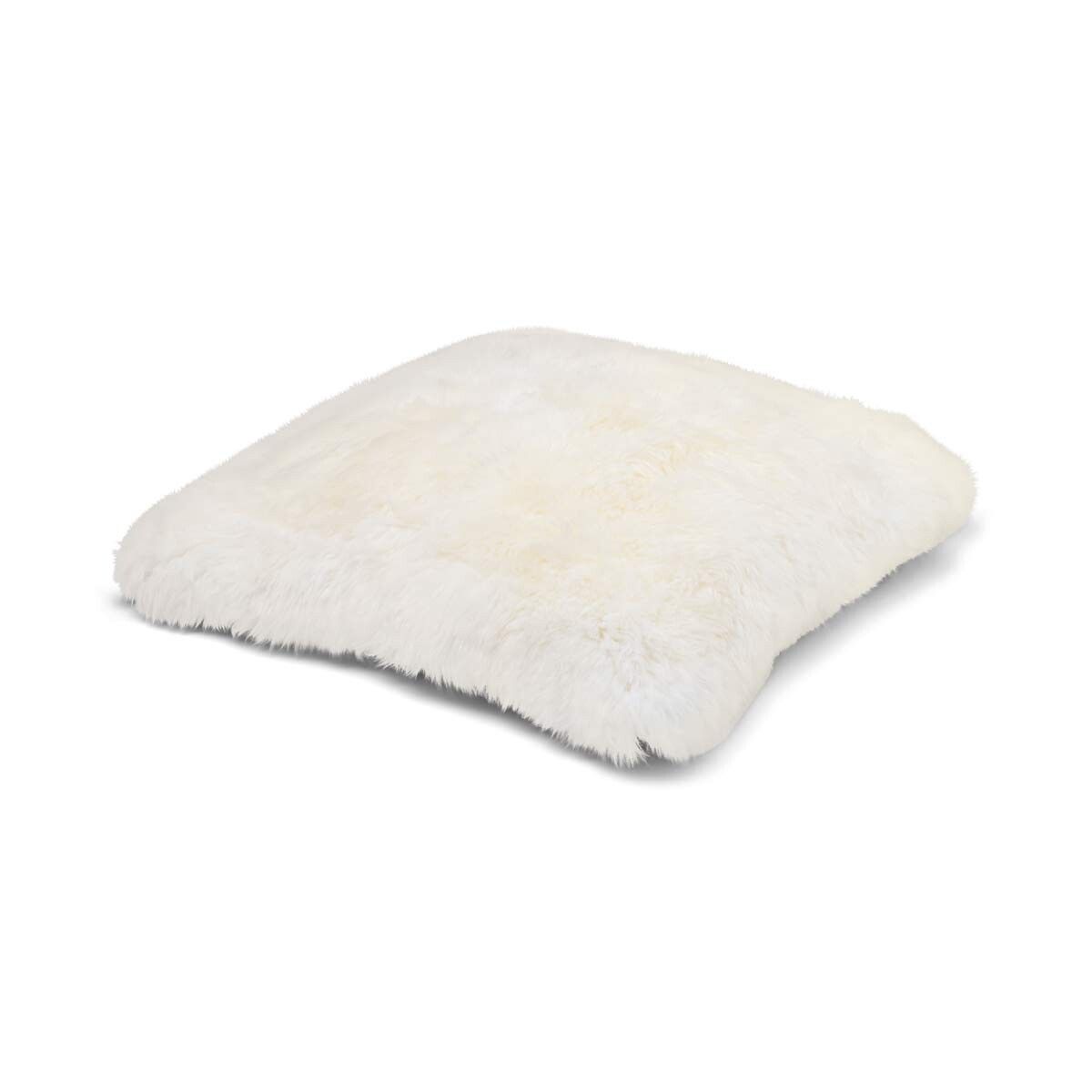 Maxi Float pute | Langhåret | New Zealand | 90x90 cm Hvit