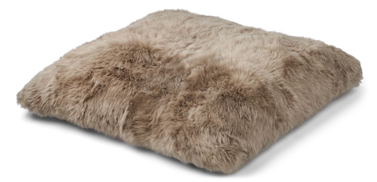 Maxi Float pute | Langhåret | New Zealand | 90x90 cm Lysebrun