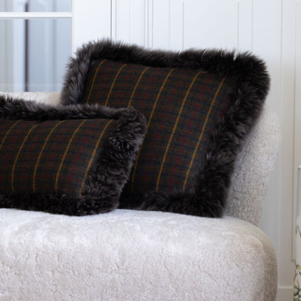 Ullpute | Dobbeltsidig | LW-bekledning | 52x52 cm Kakao – Mørkebrun / Lysebrun