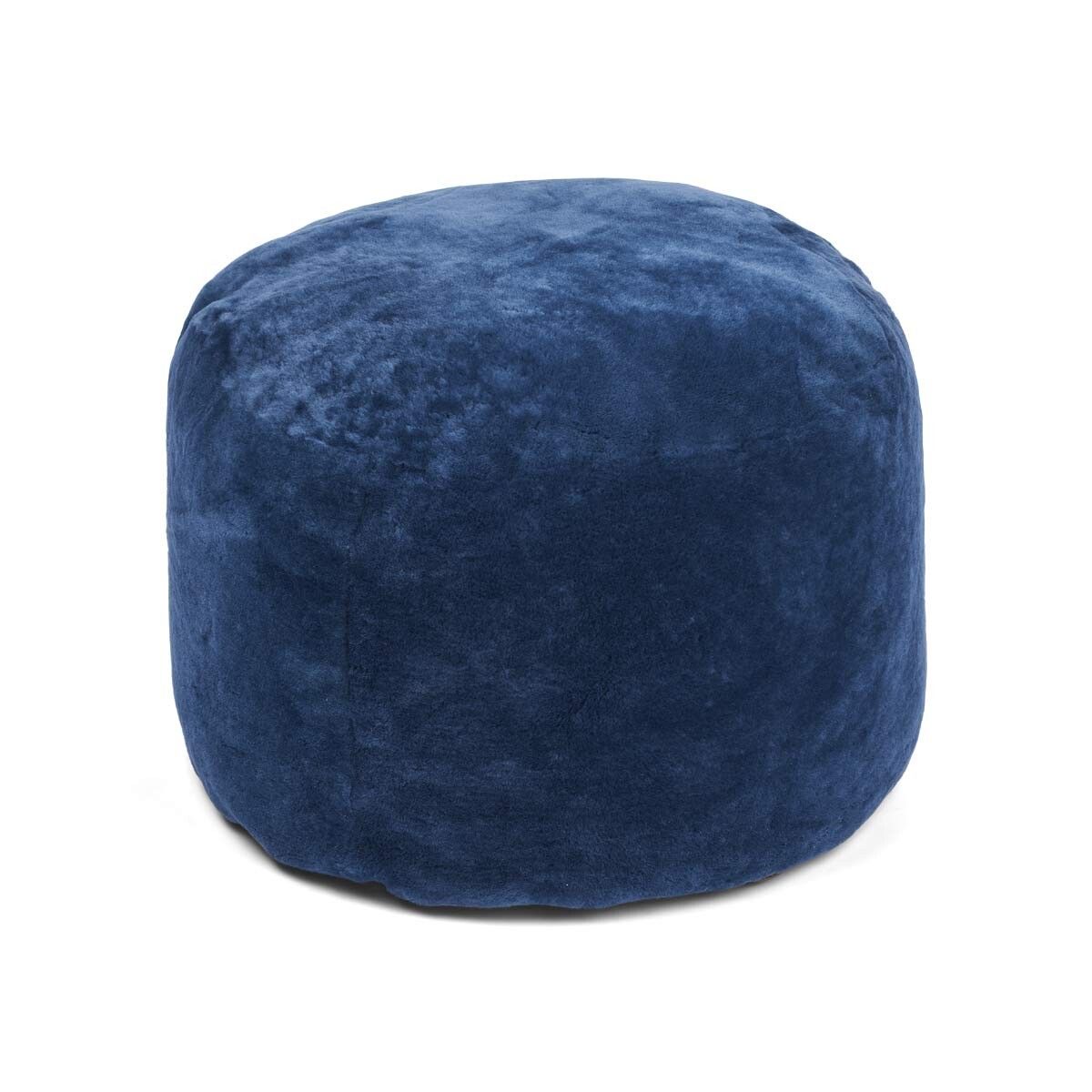 Rund puff | Mokkasin | New Zealand | D55xH46 cm Marineblå
