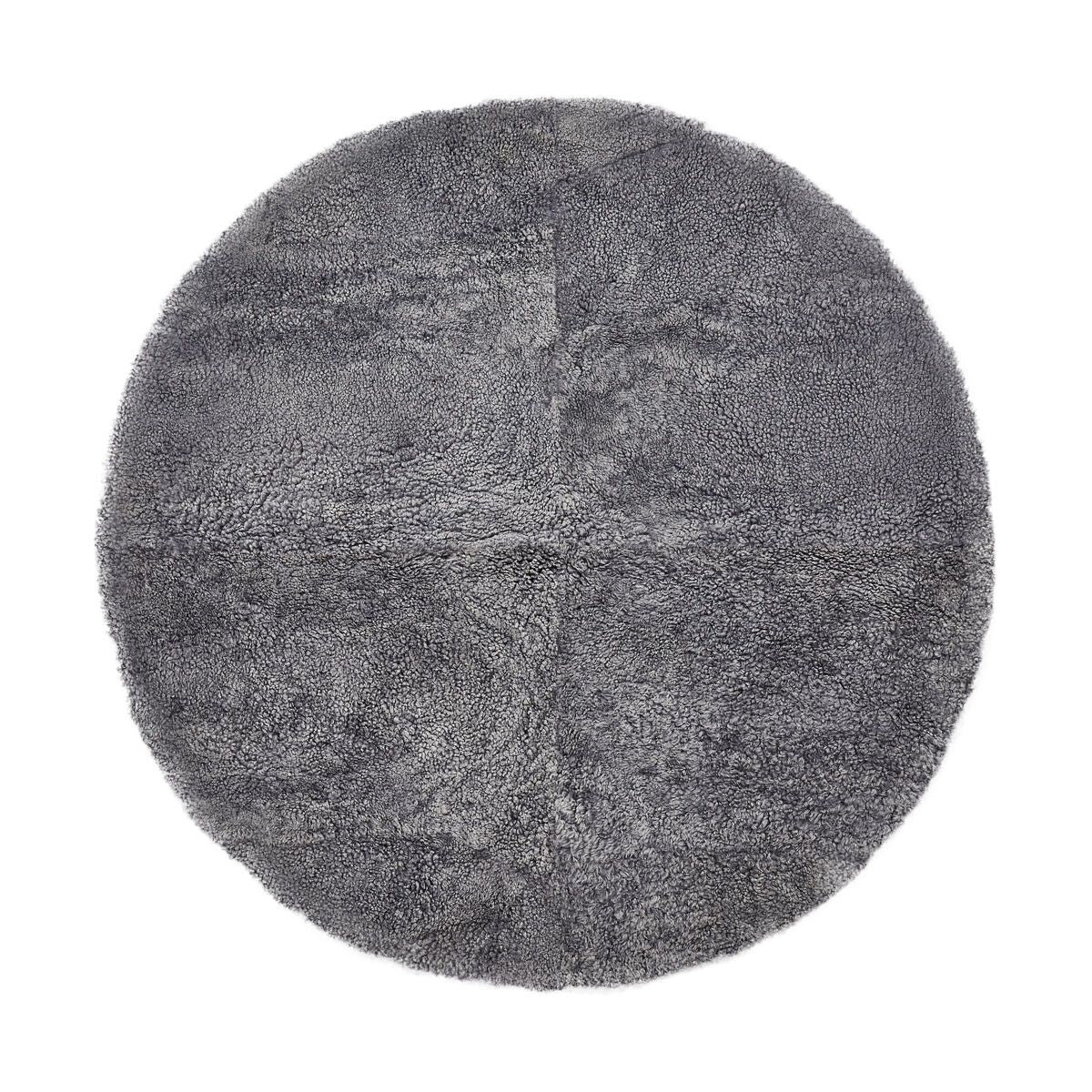 Designgulvteppe | Korthåret | New Zealand | Ø180 cm Lys Grå