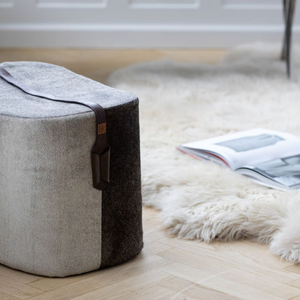 Kalveskinn Pouf | Rund