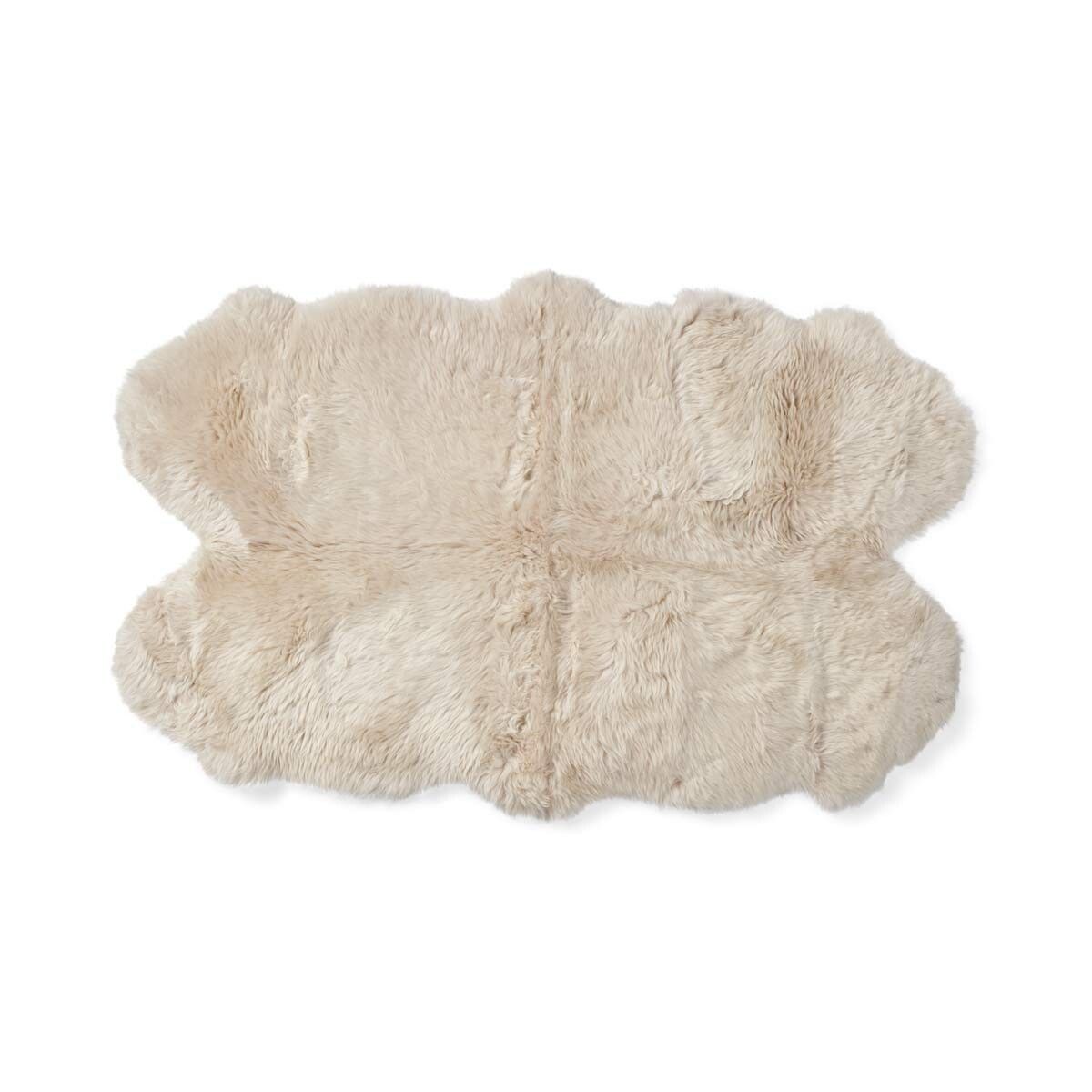 Merino saueskinn | Lang ull | 170x110 cm Beige