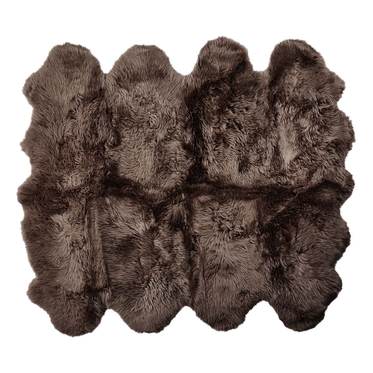 Saueskinnteppe | Langhåret | New Zealand | 180x214 cm Valnøtt