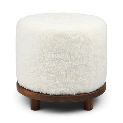 Simon pouf | Korthåret | D46xH42 cm Hvit