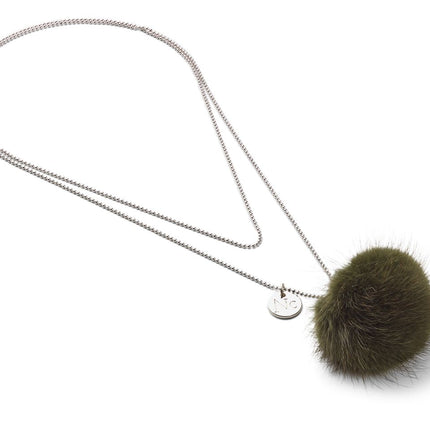 Halskjede Pom Pom Khaki