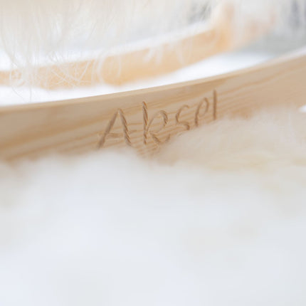 Gyngesau | Lang ull | L85xB25xH60 cm Natursvart