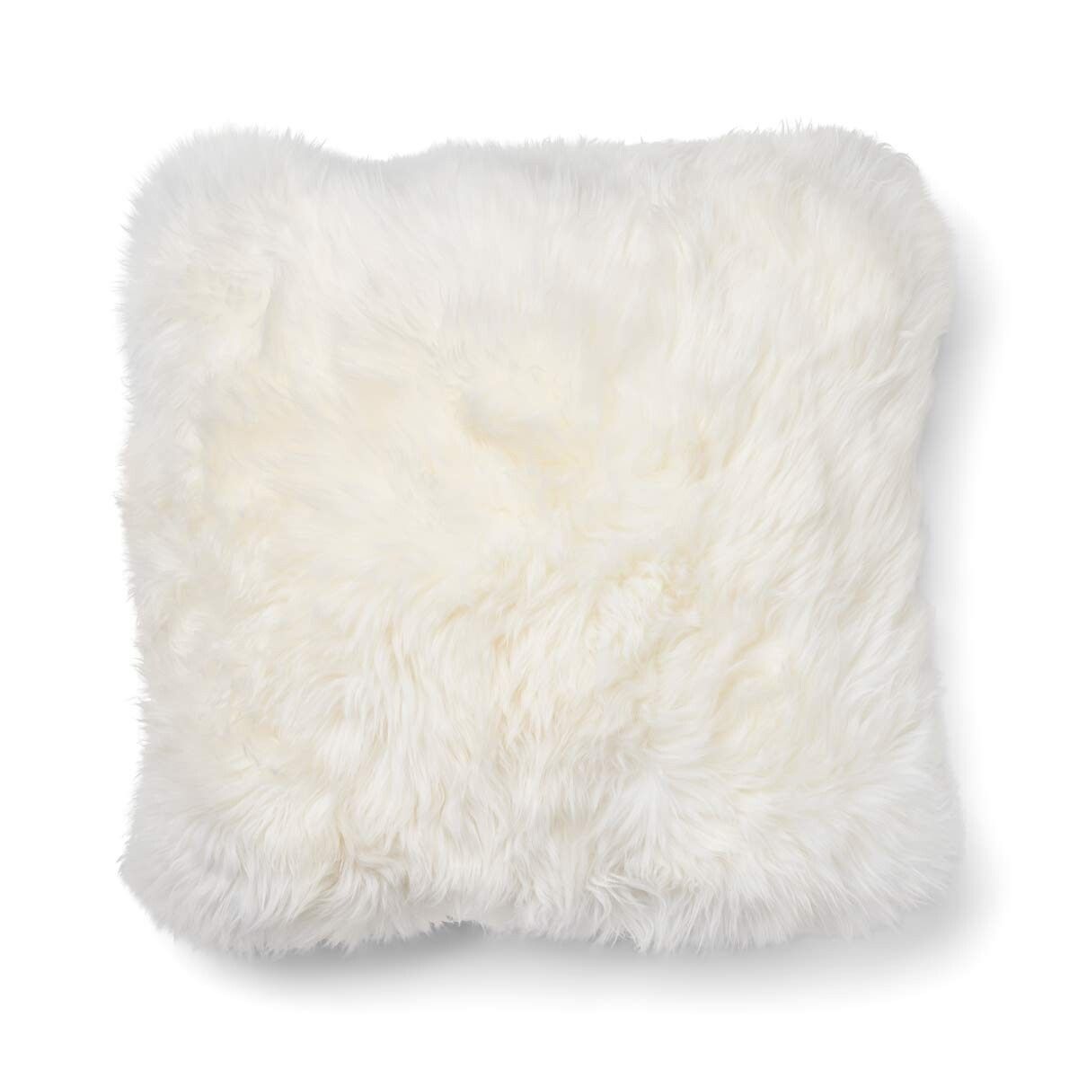 Checked Collection | Ullpute | Langhåret | 52x52 cm | 34x52 cm Rutete / Beige / Hvit