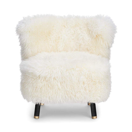 Emil Lounge Chair | Long Wool Snøhvit