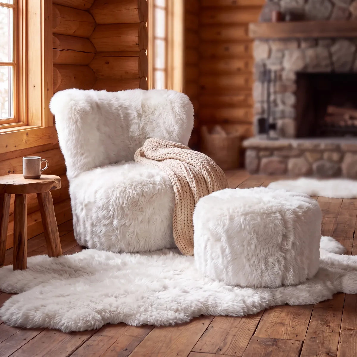 Skandi stol | Langhåret Beige
