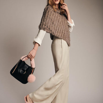 Rem til veske i mink Svart