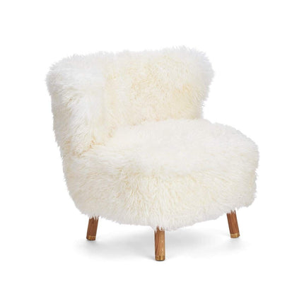 Emil Lounge Chair | Long Wool Snøhvit