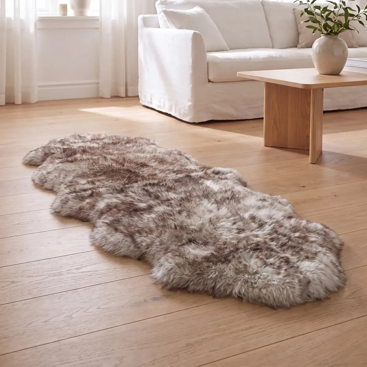 Merino saueskinn | Langhåret | New Zealand | 170x60 cm Flekkete