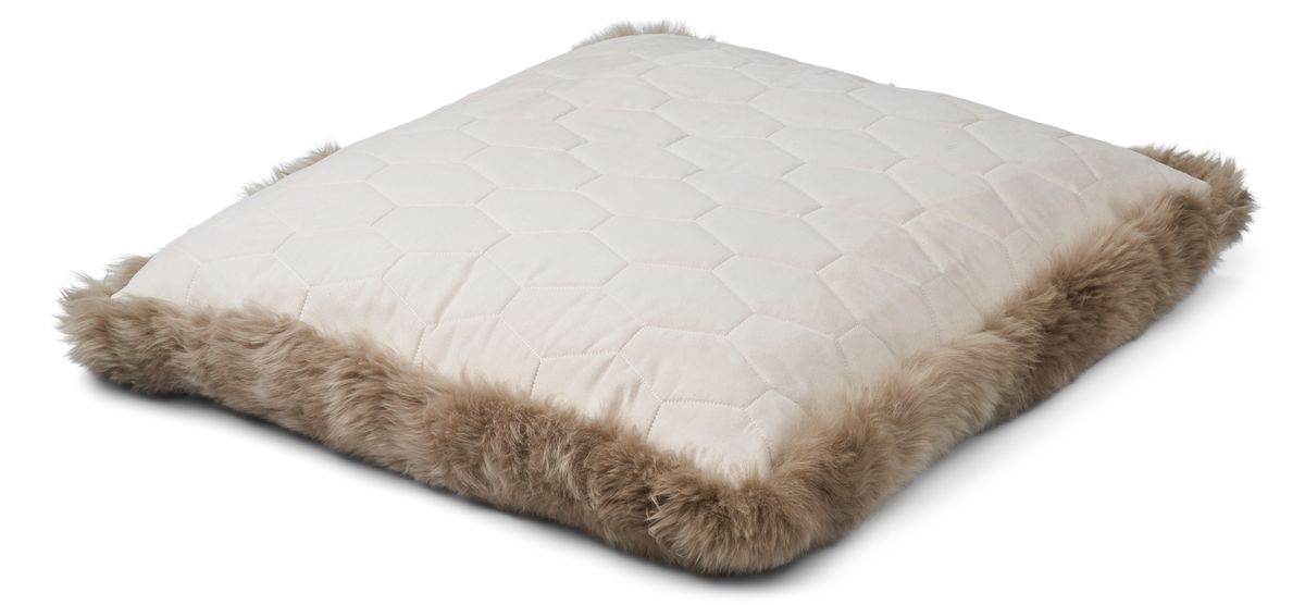 Maxi Float pute | Langhåret | New Zealand | 90x90 cm Lysebrun