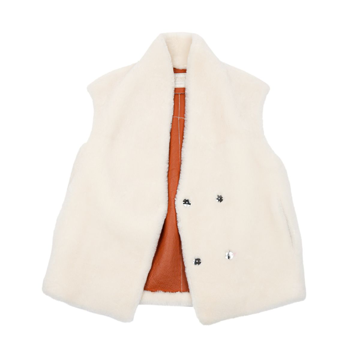 Carmen vest Lær Brun / Hvit
