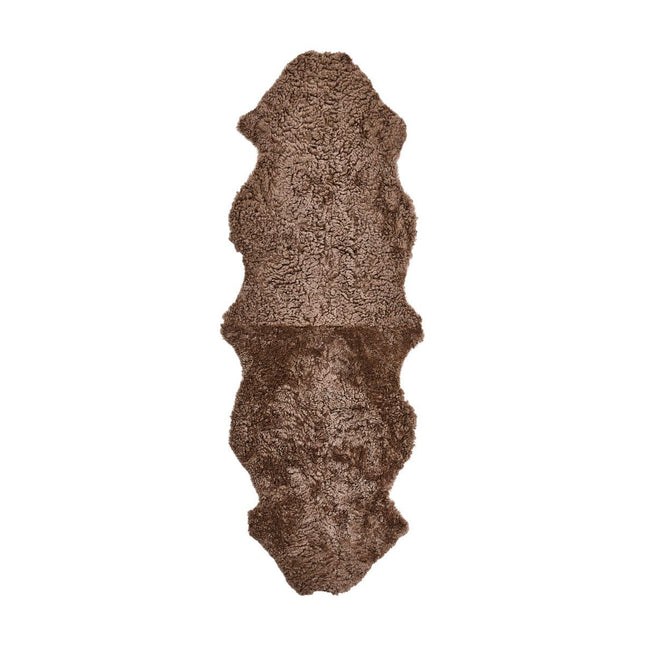  Dobbelt saueskinnteppe | New Zealand | Kort ull | Krøllete | 170x60 cm Taupe