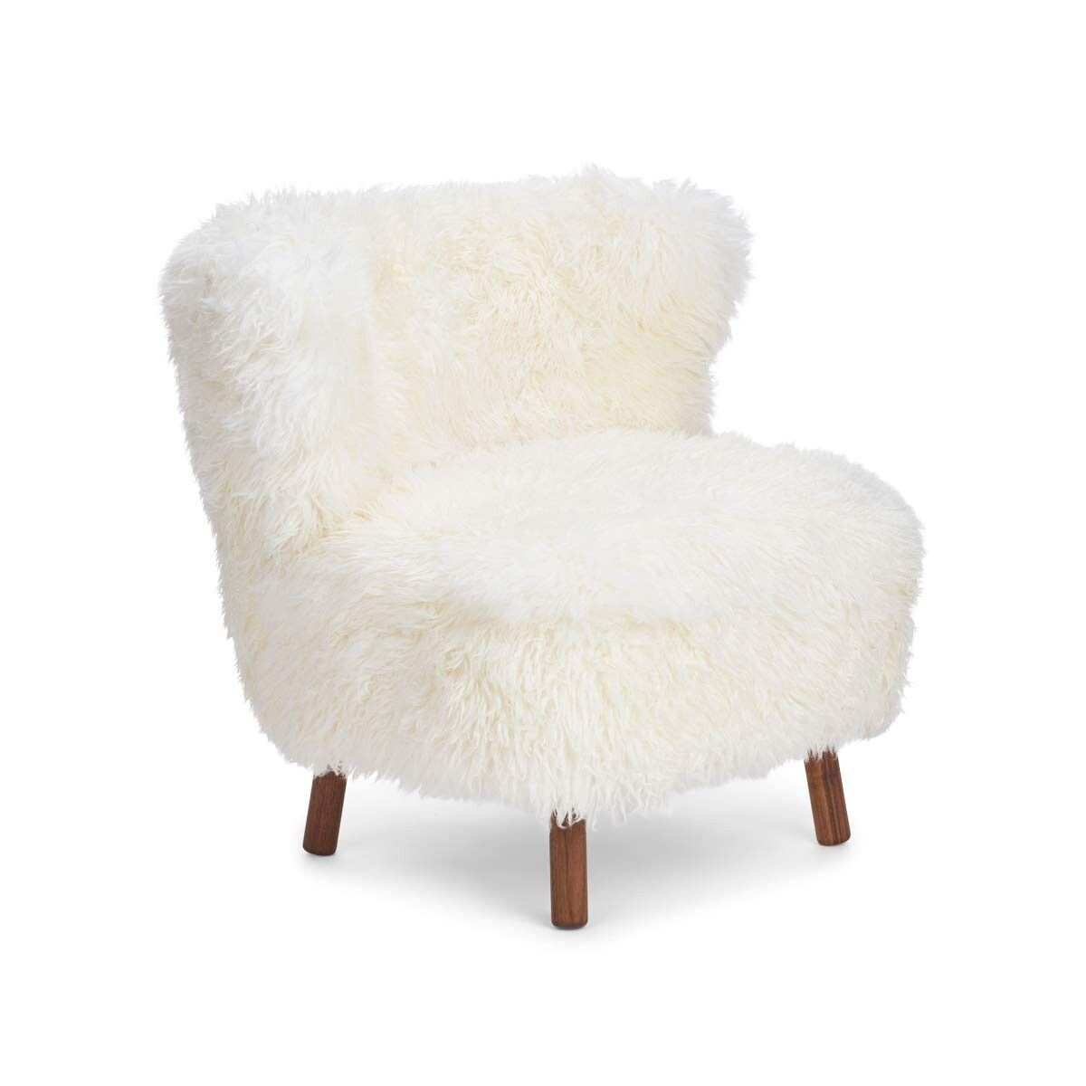 Emil Lounge Chair | Langhåret Hvit