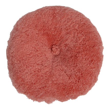 Saueskinnpute | Korthåret | New Zealand | Dobbeltsidig | Ø40 cm Mørk korallrosa