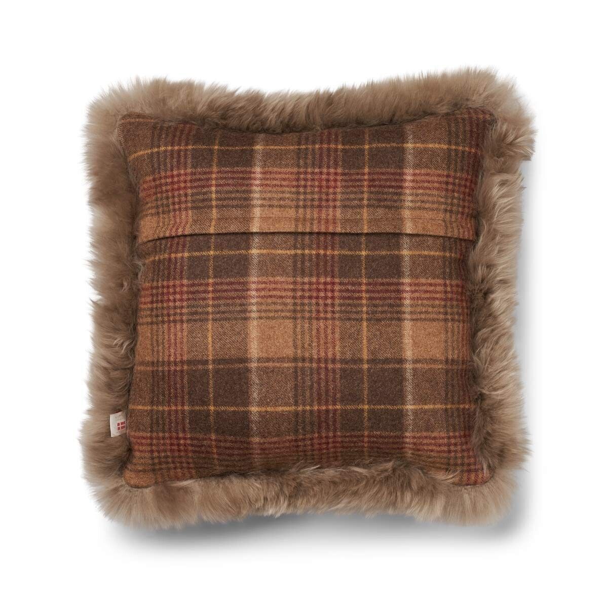 Checked Collection | Ullpute | Langhåret | Dobbeltsidig | 52x52 cm | 34x52 cm Kakao – Mørkebrun / Lysebrun