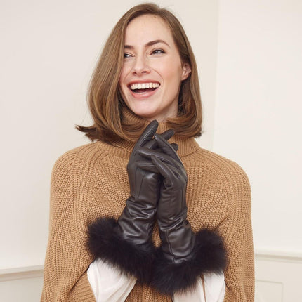 Pixie lange hansker Svart