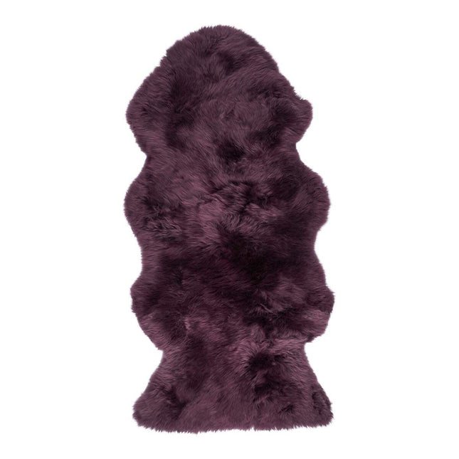 New Zealand saueskinn | lang ull | teppe 135 cm Aubergine