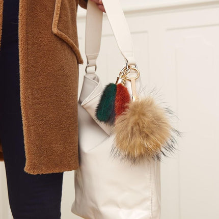 Isabella nøkkelring | To haler Khaki / Høstmarmor