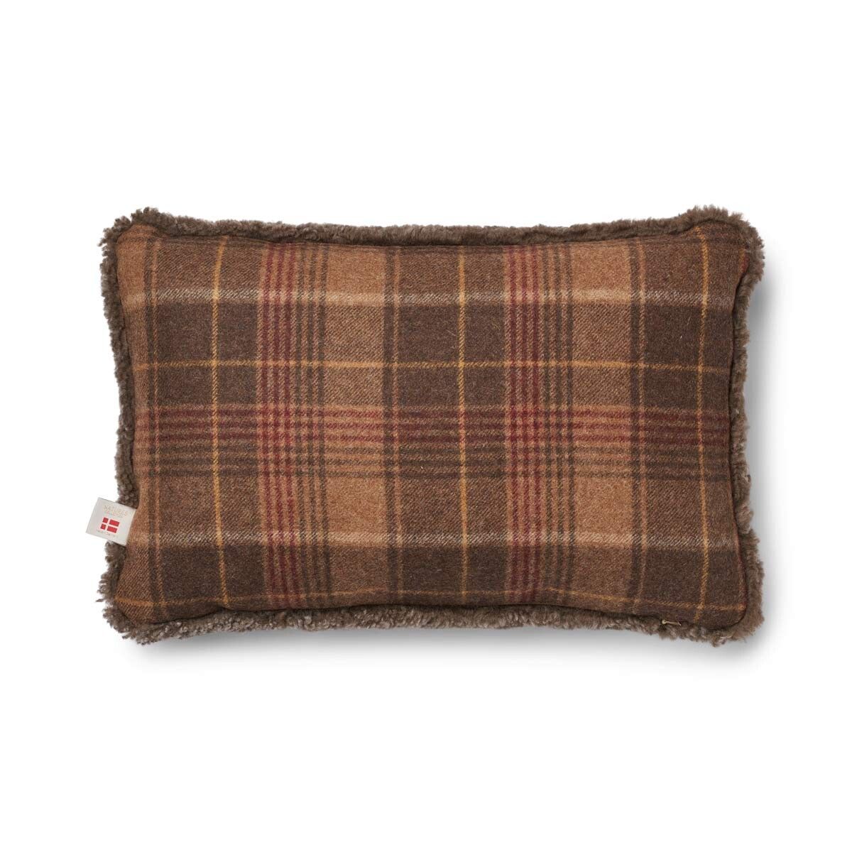 Checked Collection | Ullpute | Korthåret | 52x52 cm | 34x52 cm Kakao – Mørkebrun / Lysebrun