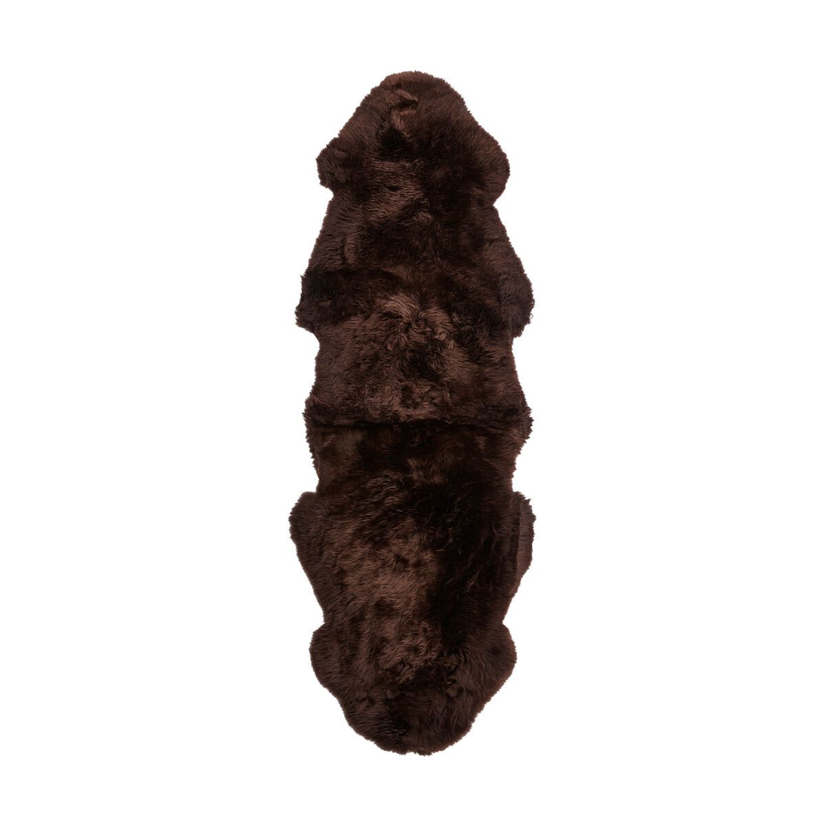 Dobbelt saueskinn | Langhåret | New Zealand | 160x60 cm Sjokolade