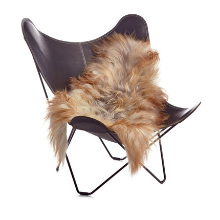 Islandsk saueskinn | Lang ull | 90 cm Naturlig Grå Karamell