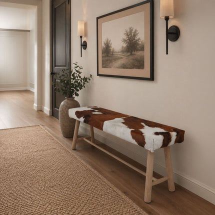 Benk | Koskinn | 140x35x45 cm Svart / Hvit