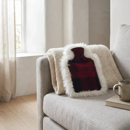 Varmtvannsflaske | Saueskinn og ull | 37 x 27 cm Lindsay Tartan/Hvit