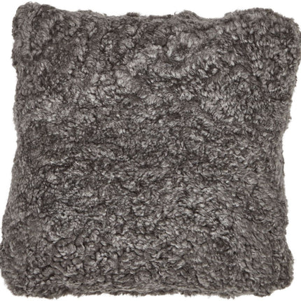 Saueskinnspute i kort ull - dobbeltsidig - 40x40 cm Grafitt