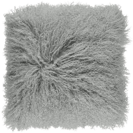 Krøllete saueskinnspute | Dobbeltsidig | 40x40 cm | 56x56 cm Lys Grå