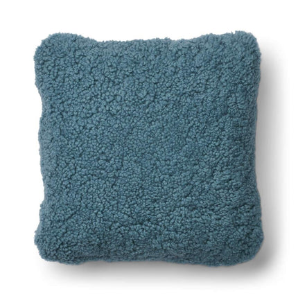 Saueskinnspute i kort ull - dobbeltsidig - 56x56 cm Smoke Blue