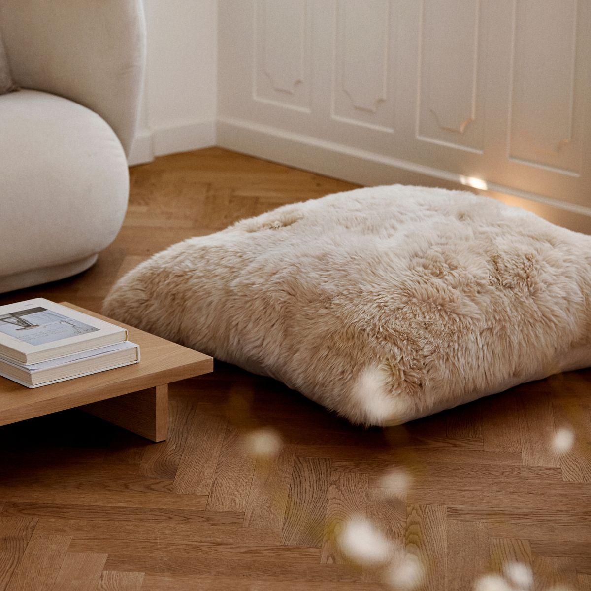Maxi Float pute | Langhåret | New Zealand | 90x90 cm Svart