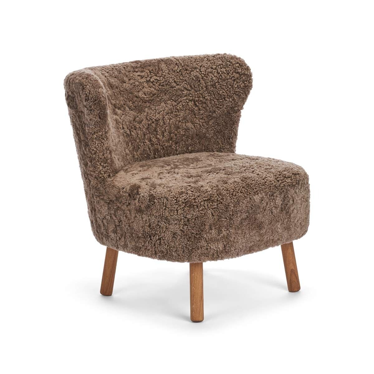Emil Lounge Chair | Korthåret Lysebrun