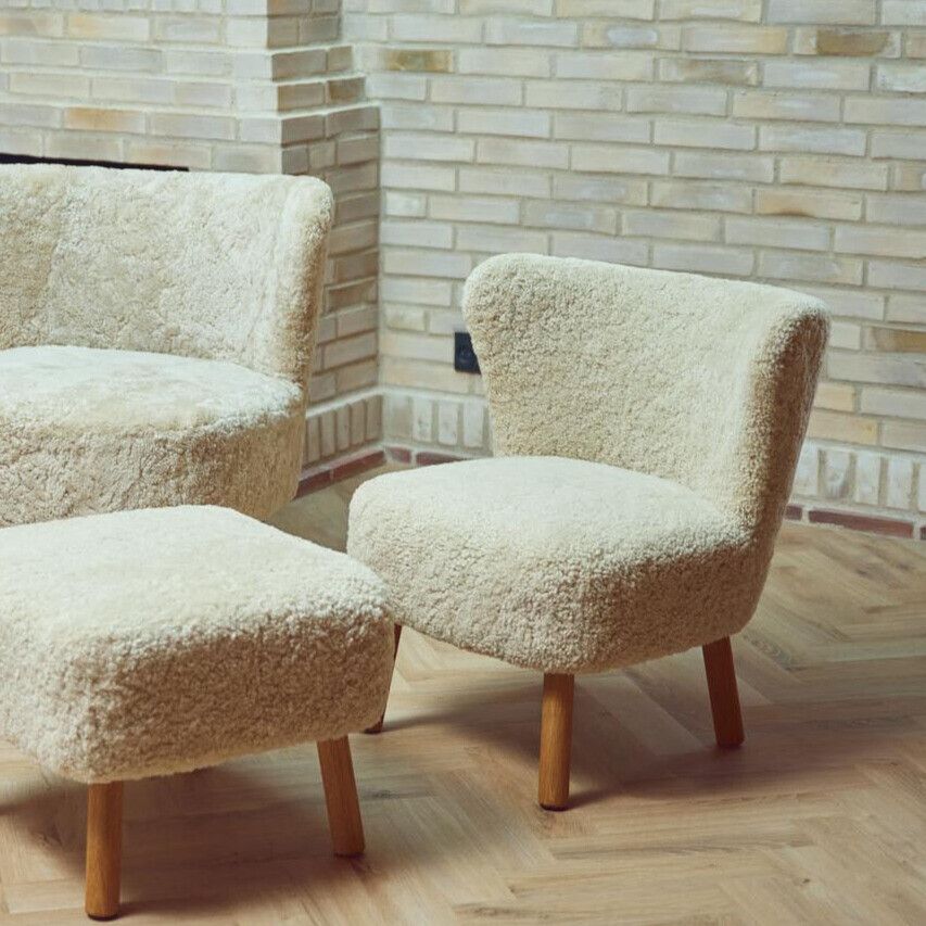 Emily Lounge Chair | Korthåret Koksgrå