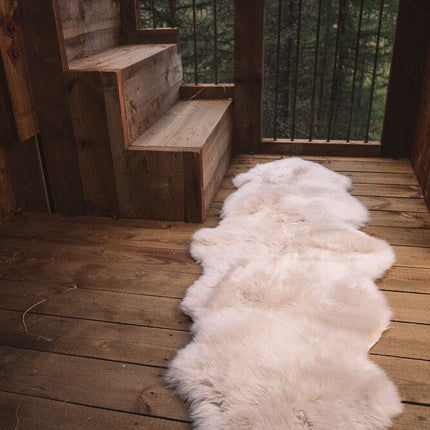 Merino saueskinn | Lang ull | 170x60 cm Hvit