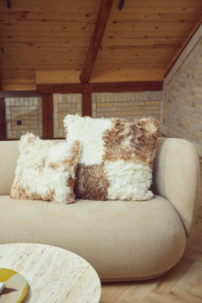Saueskinnpute | Toscana | Dobbeltsidig Brun / Beige Mix