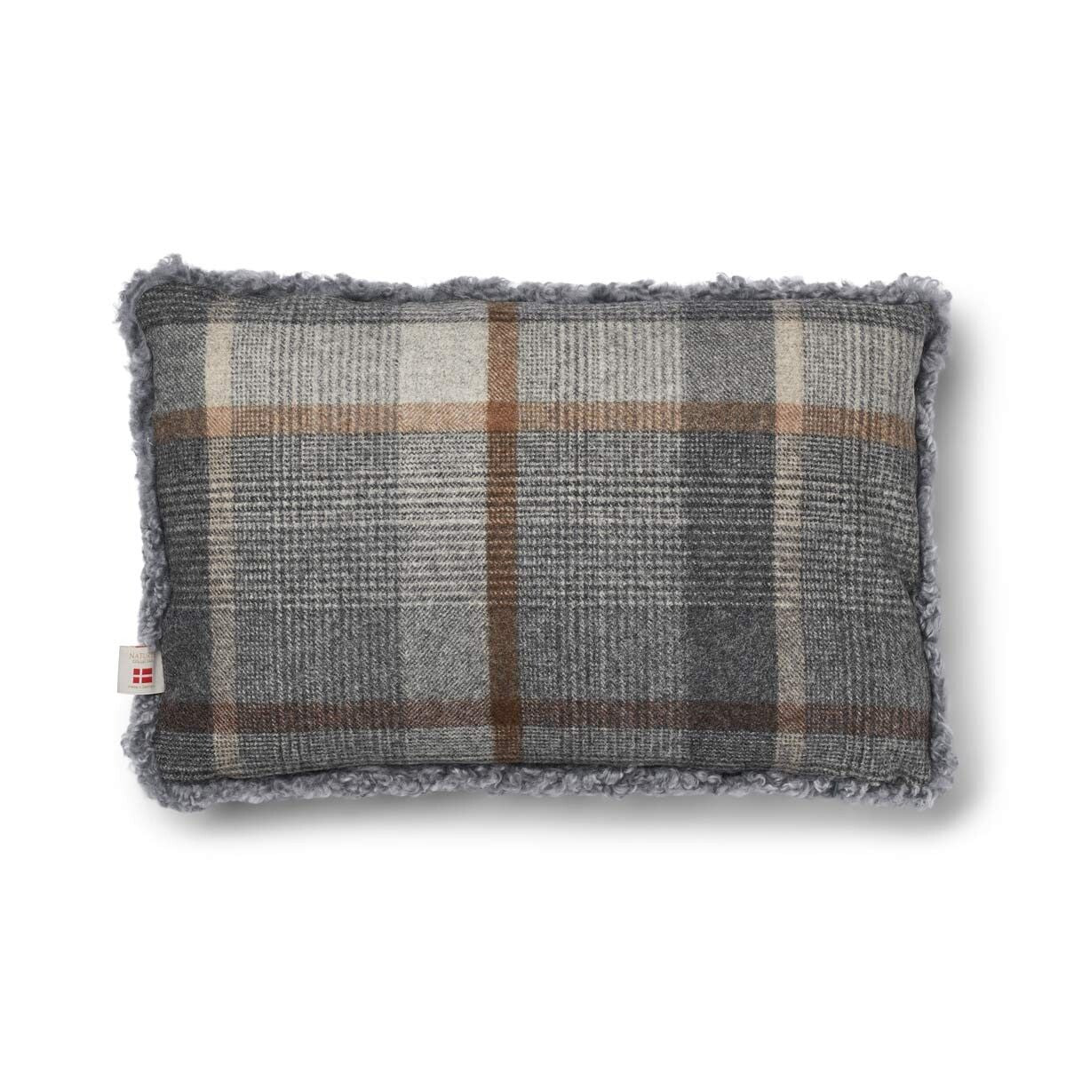 Checked Collection | Ullpute | Korthåret | 52x52 cm | 34x52 cm Rutet – Grå/Lys grå