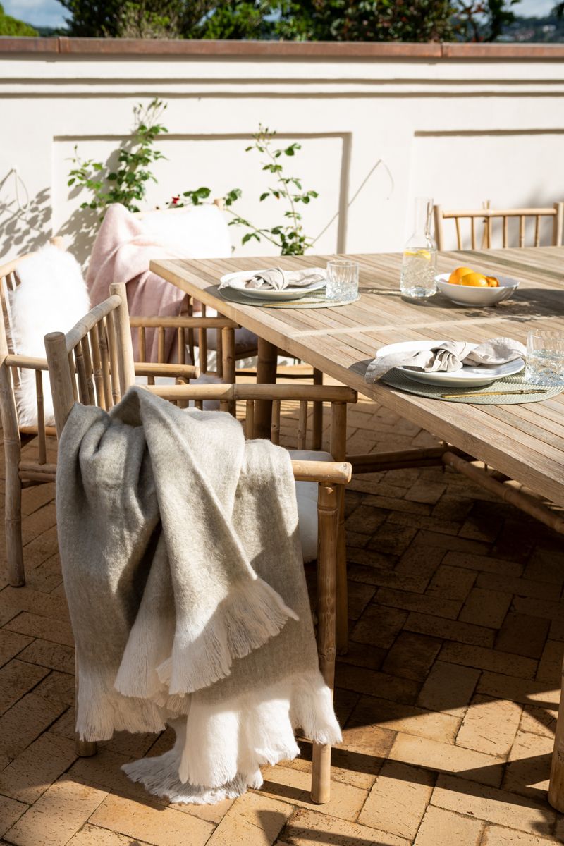 Ullpledd | Mohair mix | 130x170 cm Lys Beige