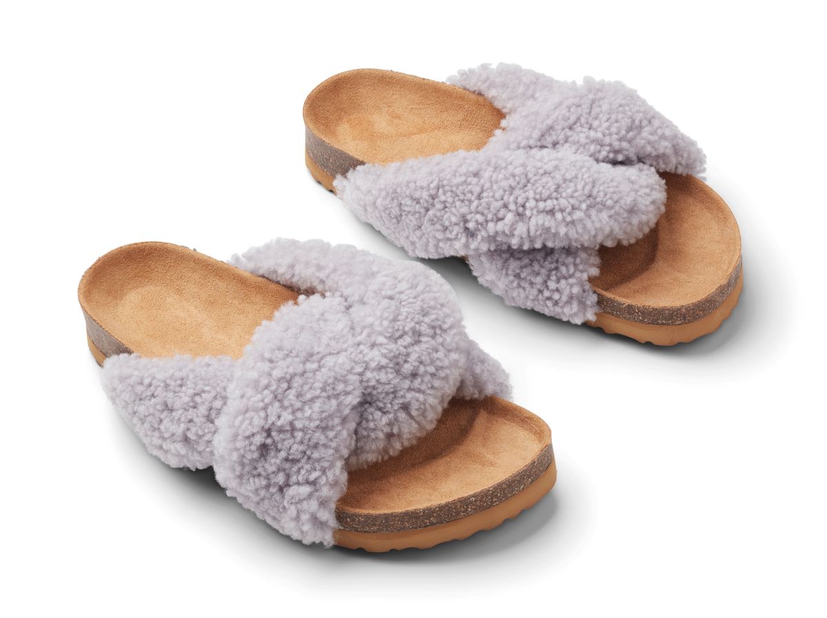 Lilly Cross slipper Lys Grå