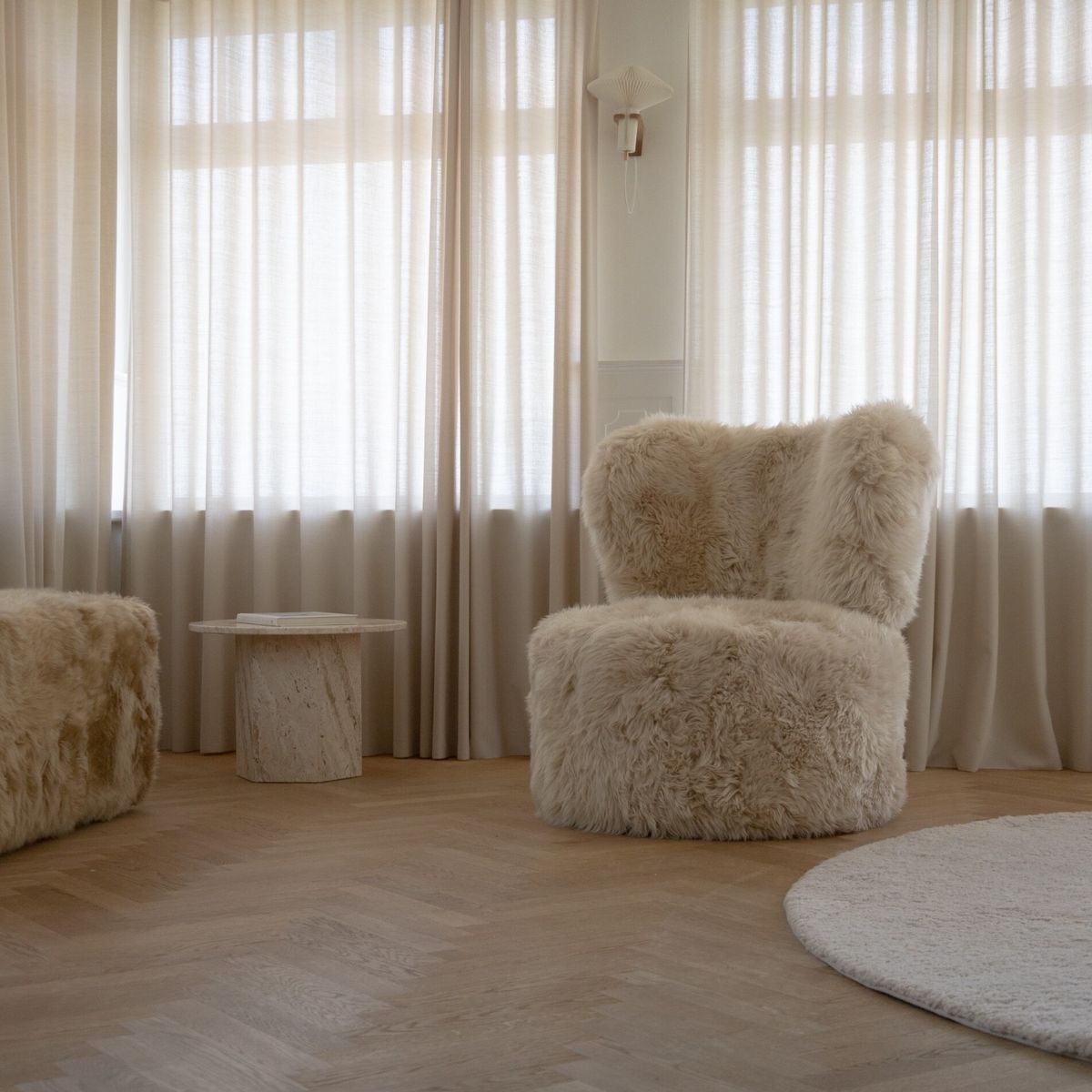 Skandi stol | Langhåret Beige