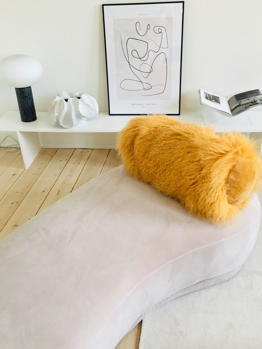 Bolsterpute | Krøllet | Tibet | Ø20xL52 cm Gul