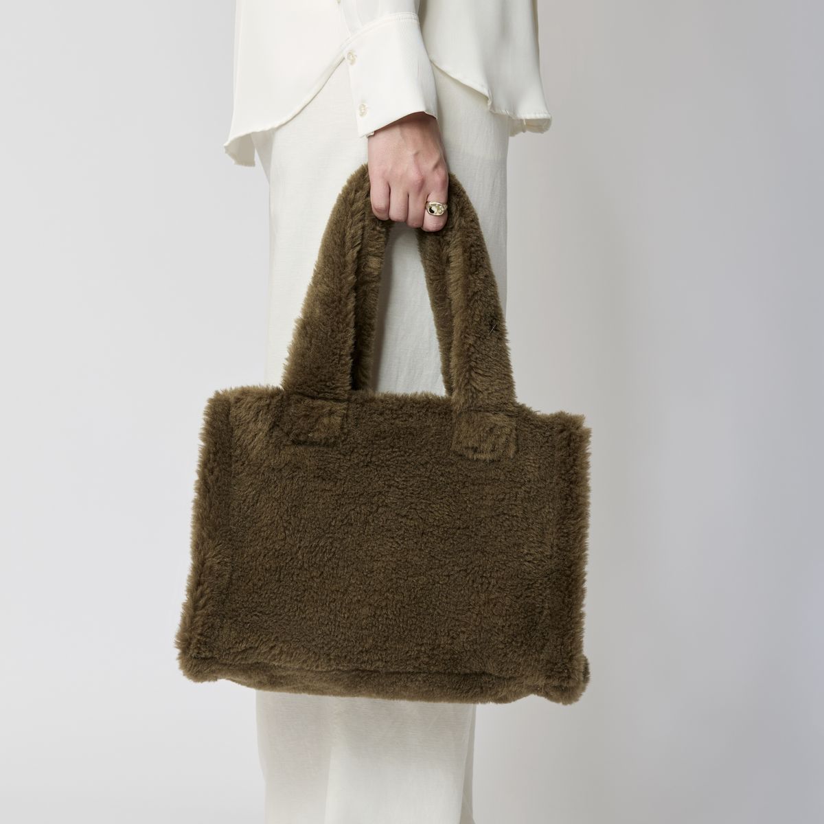 Mini Glory shopper Brunt Lær