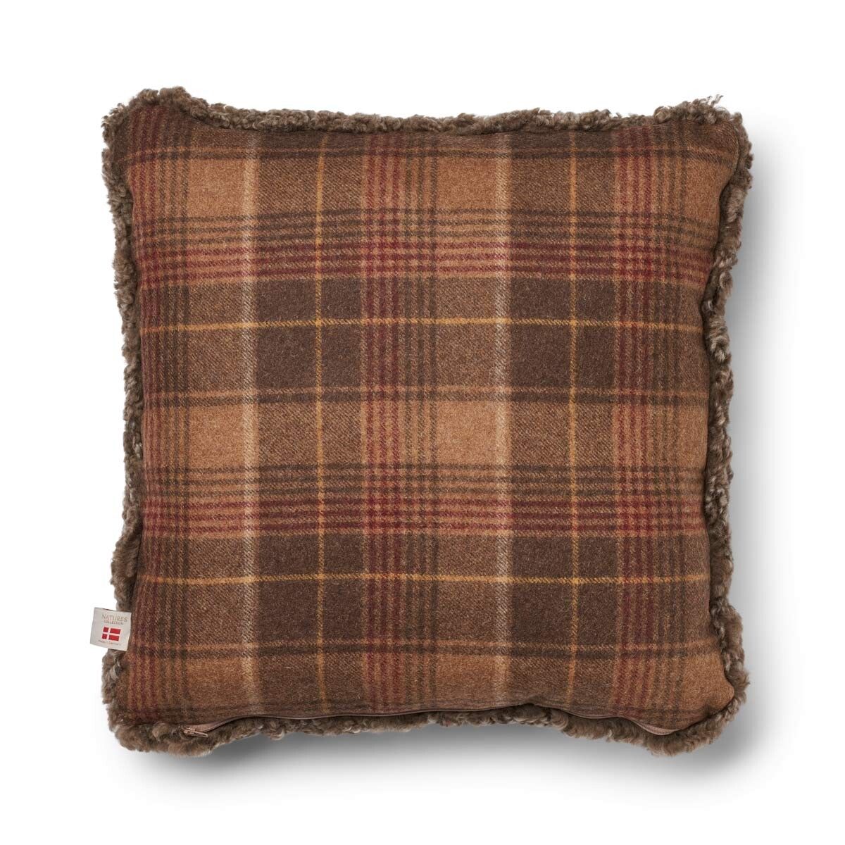 Checked Collection | Ullpute | Korthåret | 52x52 cm | 34x52 cm Kakao – Mørkebrun / Lysebrun